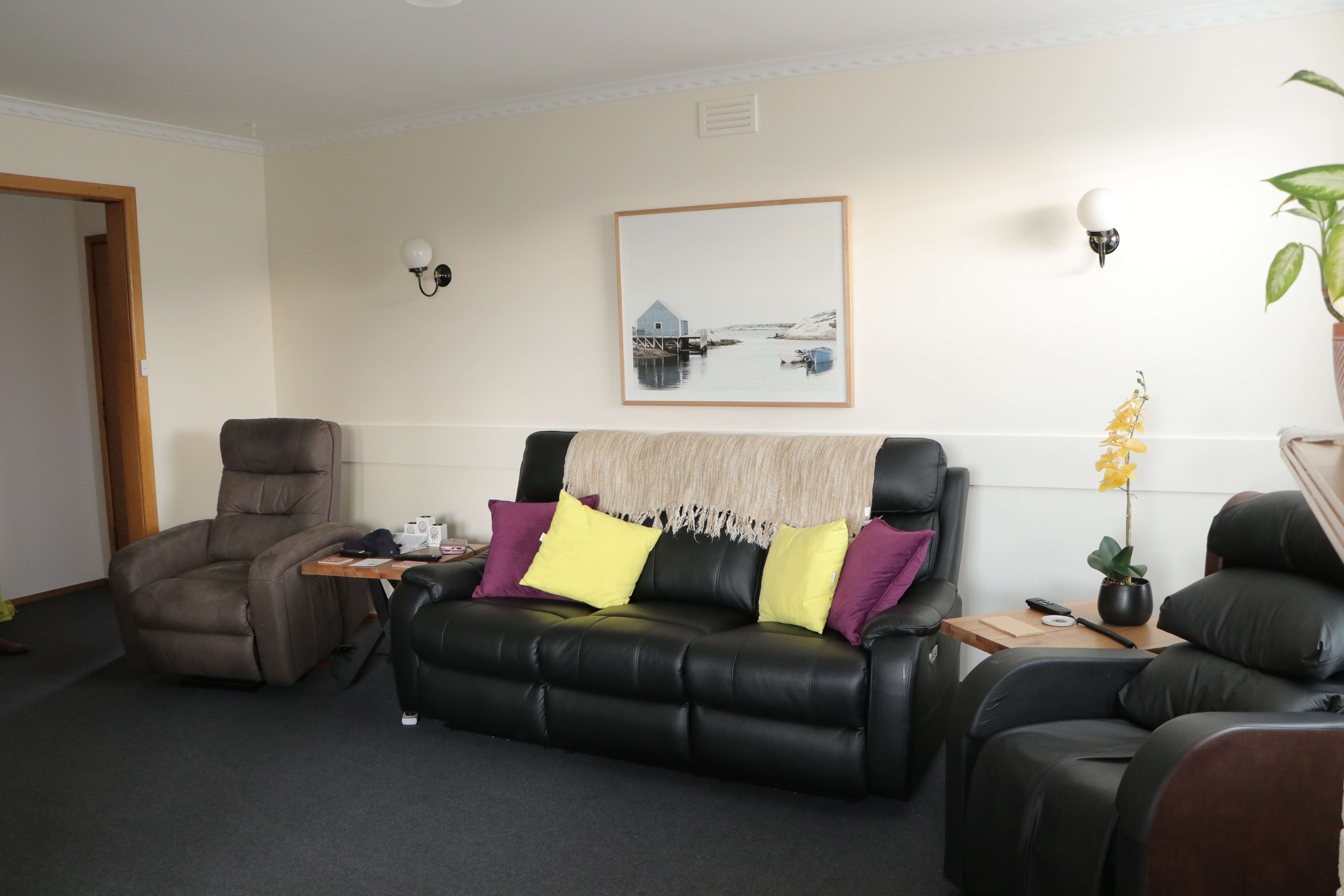 Supported Independent Living loung room area in West Moonah, Tasmania