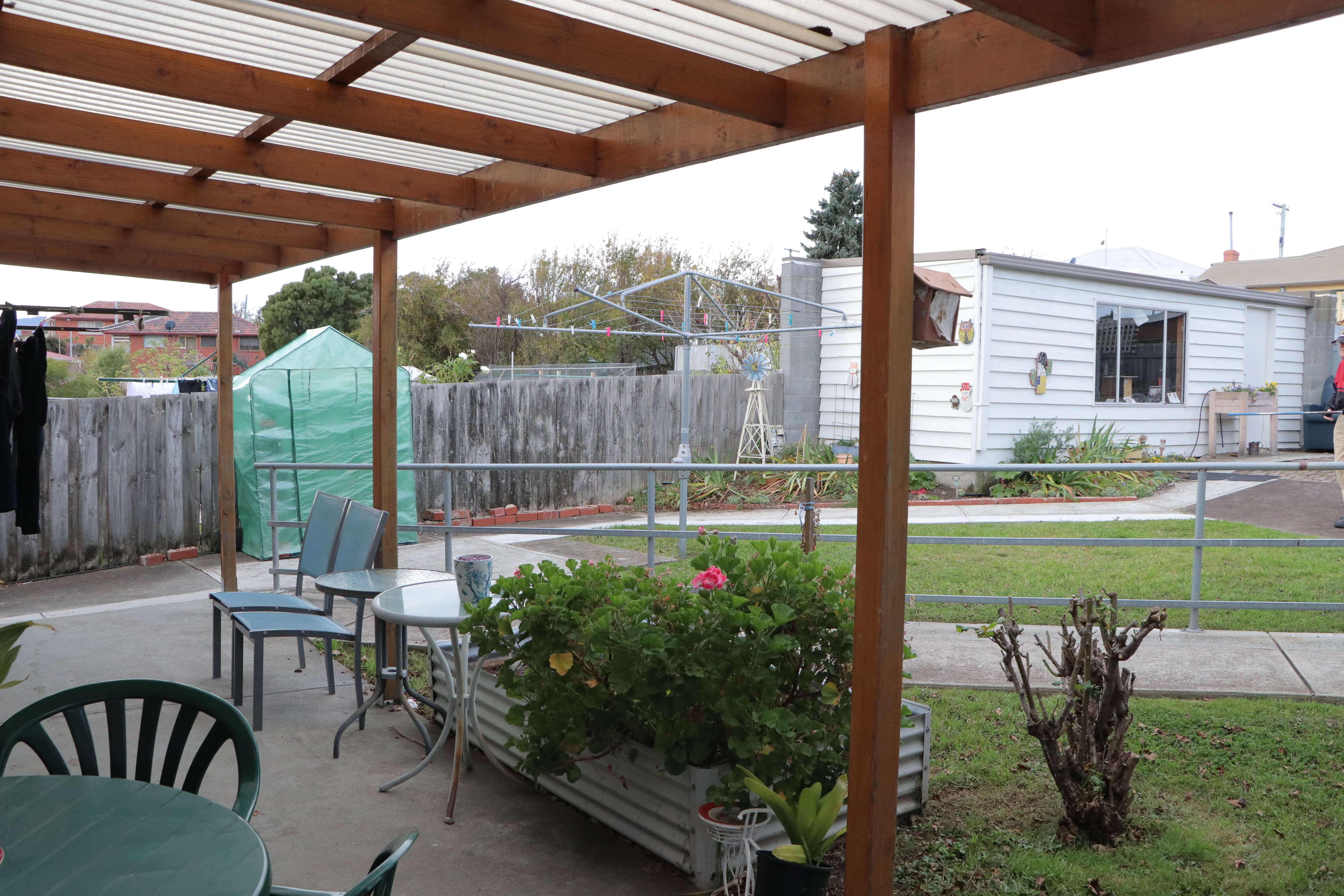 Supported Independent Living outdoor area in West Moonah, Tasmania