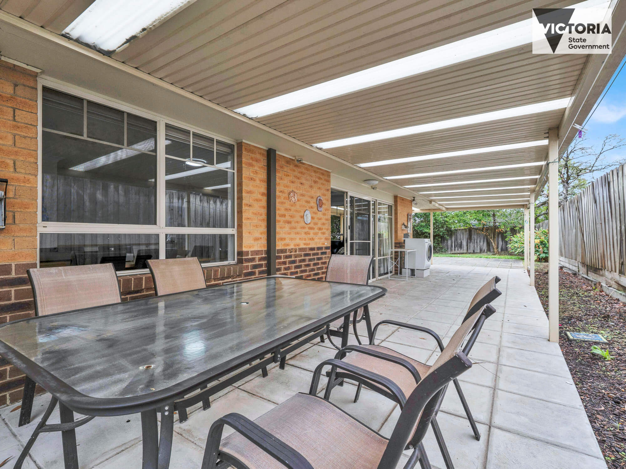 The outdoor drining area of this Supported Independent Living house in Mitcham, Victoria